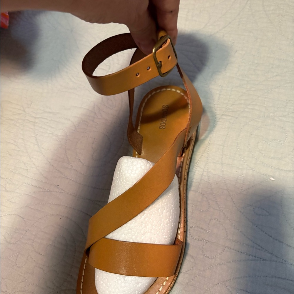 Soludos Tan Ankle Strap Sandals
